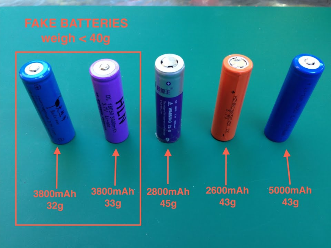 Fake 18650 Batteries